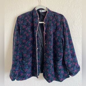 Vintage Purple floral print button up.
